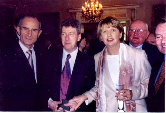 President Mary McAleese and her husband, Dr. Martin McAleese, honouring Stephen Travers at Áras an Uachtaráin